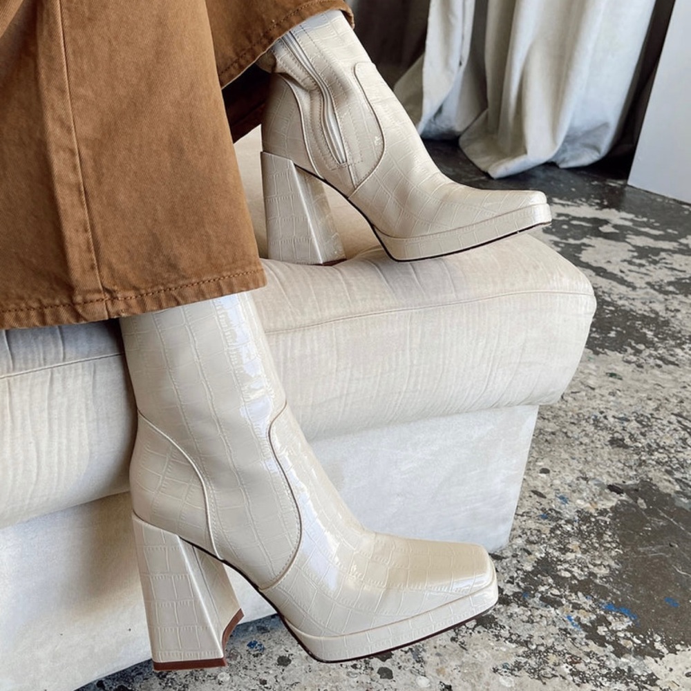 Ankle boots, Vegan Leather. never worn before